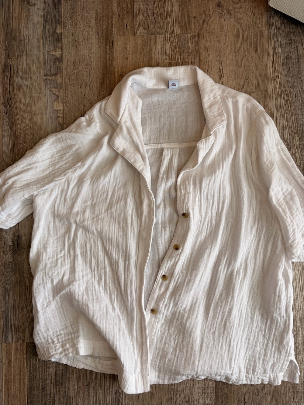 Old Navy White Cotton Gauze Button-Up Blouse